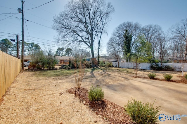 view of yard with a patio and fence private yard