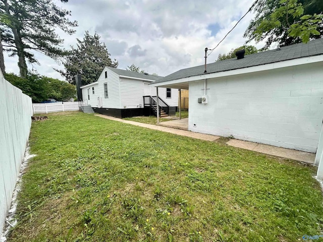 exterior space featuring fence and entry steps