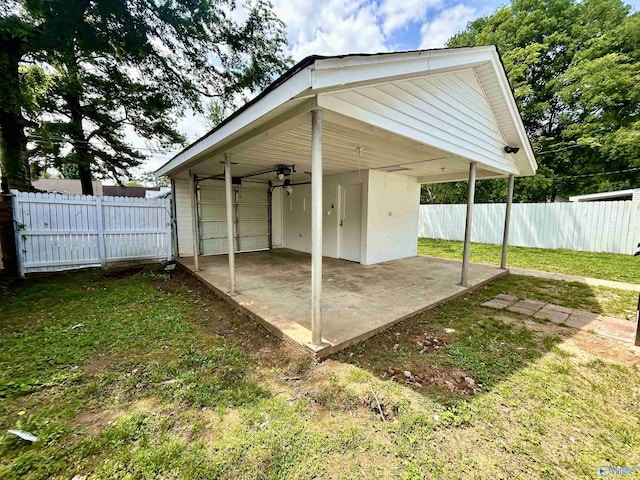 view of outdoor structure with fence