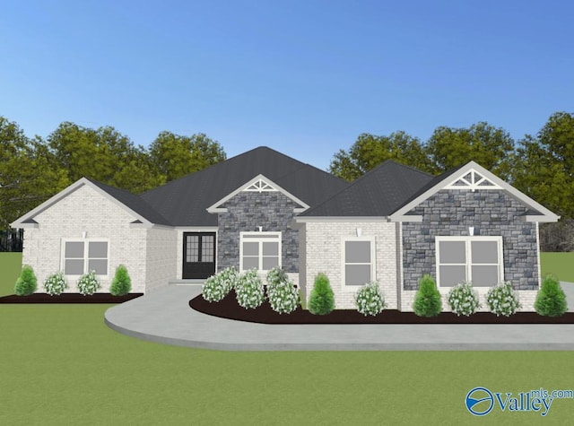 MCKINLEYA2 Mallard Dr, Madison, AL 35756 - view of front facade featuring brick siding, a front lawn, and stone siding