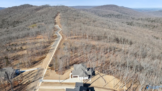 aerial view featuring a mountain view