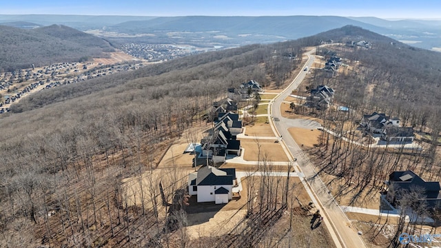 drone / aerial view with a mountain view