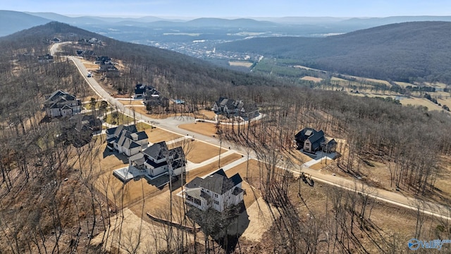 bird's eye view featuring a mountain view