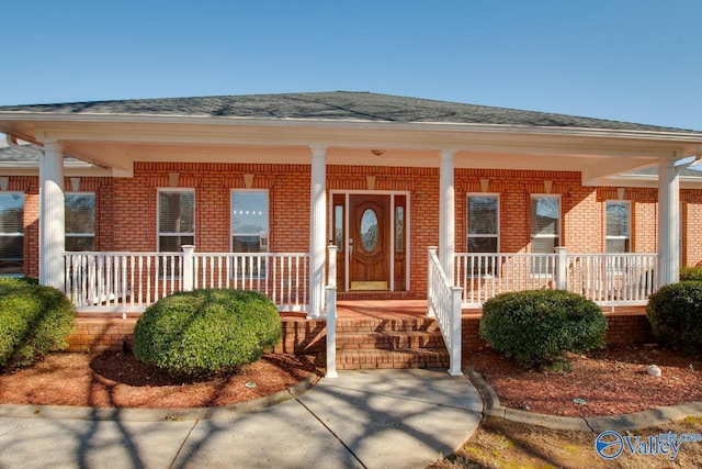 view of front of property with a porch