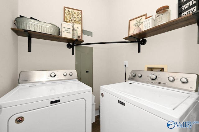 laundry area with separate washer and dryer