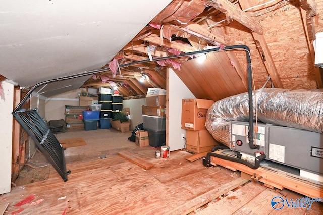 view of unfinished attic