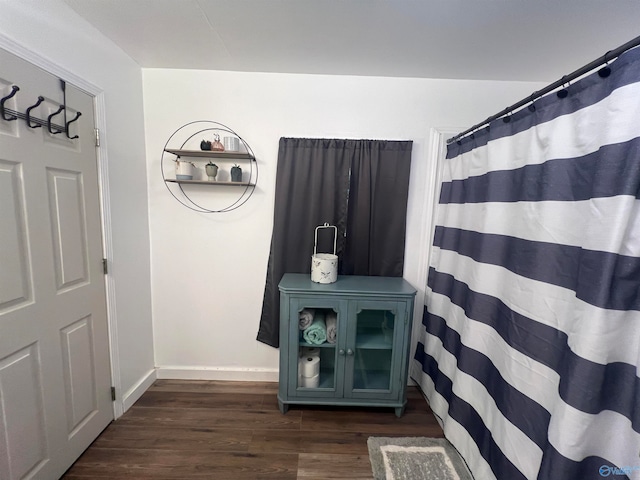 interior space with hardwood / wood-style floors