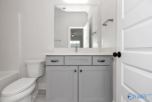 bathroom with vanity and toilet