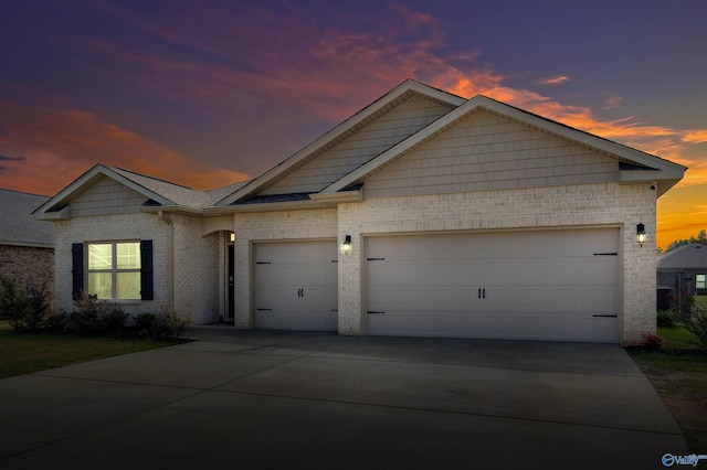 view of front facade with a garage