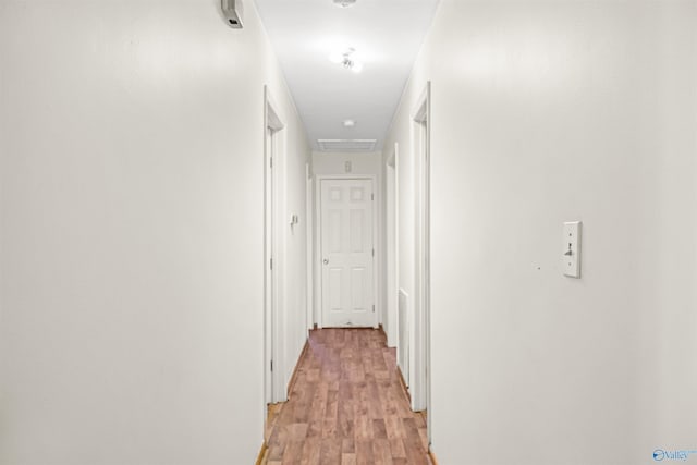 hall featuring light hardwood / wood-style flooring