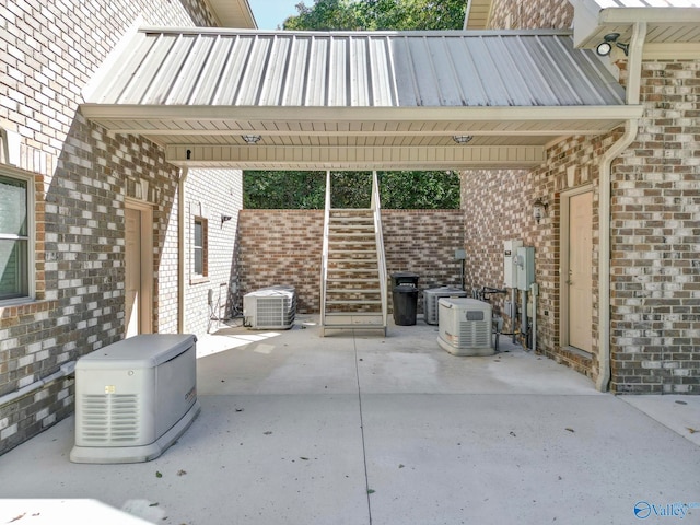 view of patio featuring central air condition unit