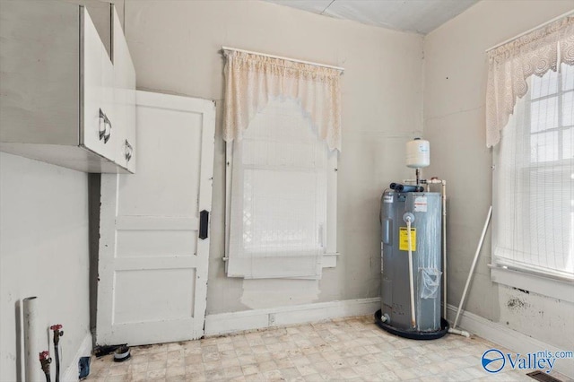 utility room featuring electric water heater