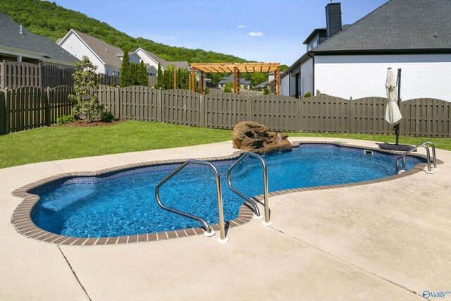 view of pool featuring a patio