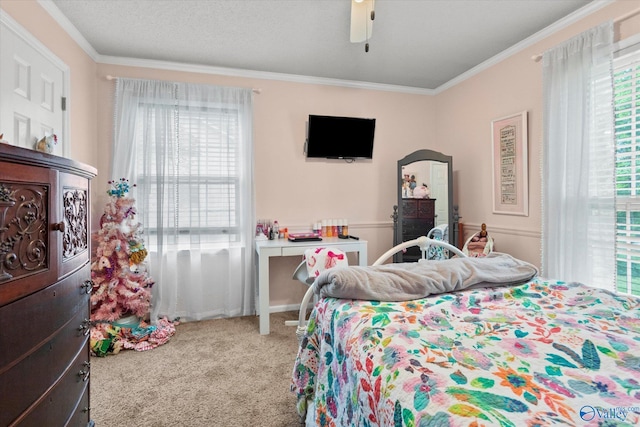 100 Cumberland Cir, Scottsboro, AL 35769 - carpeted bedroom featuring ornamental molding and a ceiling fan