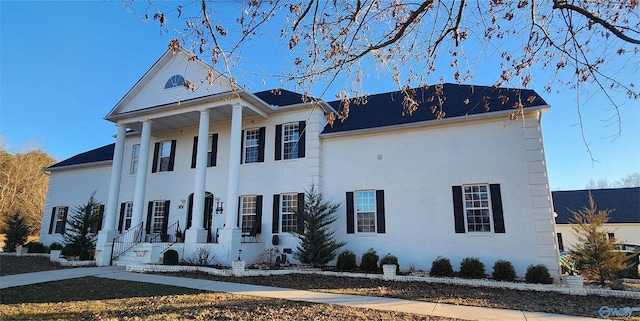 neoclassical home with covered porch