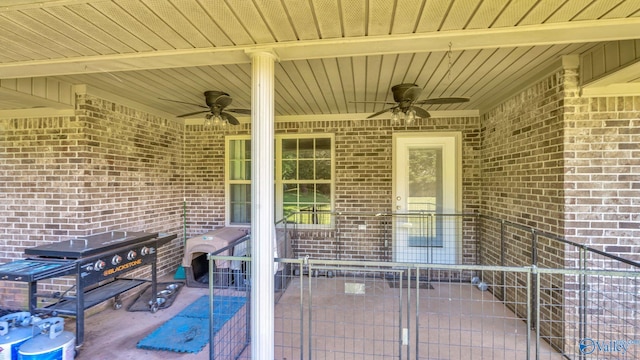 24147 Jacobs Dr, Athens, AL 35613 - view of patio / terrace featuring a ceiling fan and grilling area