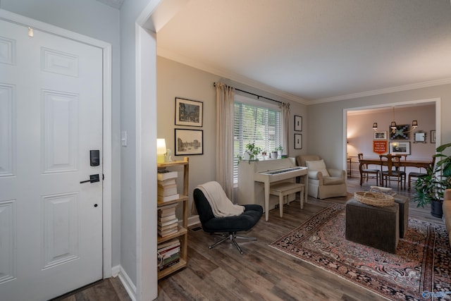 609 Mountain Gap Dr, Huntsville, AL 35083 - sitting room with wood finished floors and crown molding