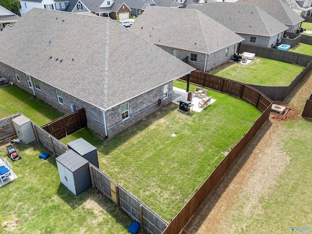 bird's eye view featuring a residential view