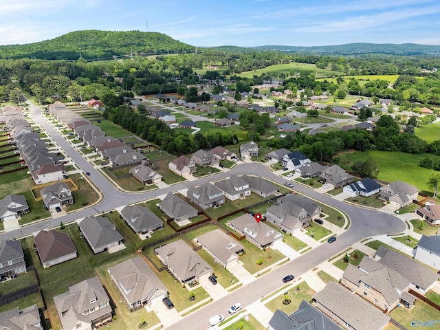 aerial view with a residential view