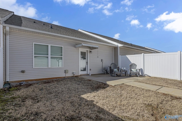 rear view of house featuring a patio area