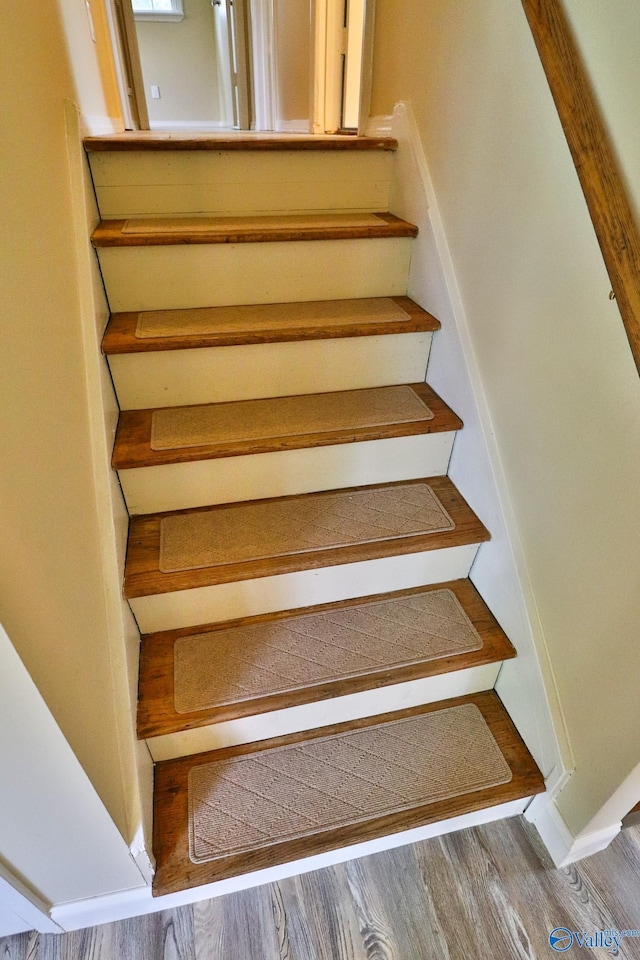 3703 Fox Trail Cir, Huntsville, AL 35810 - stairs featuring wood finished floors