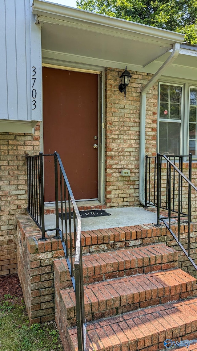 3703 Fox Trail Cir, Huntsville, AL 35810 - doorway to property featuring brick siding