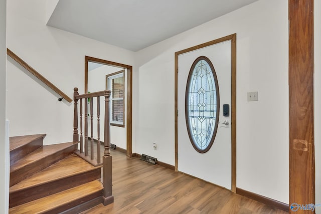 foyer featuring hardwood / wood-style floors