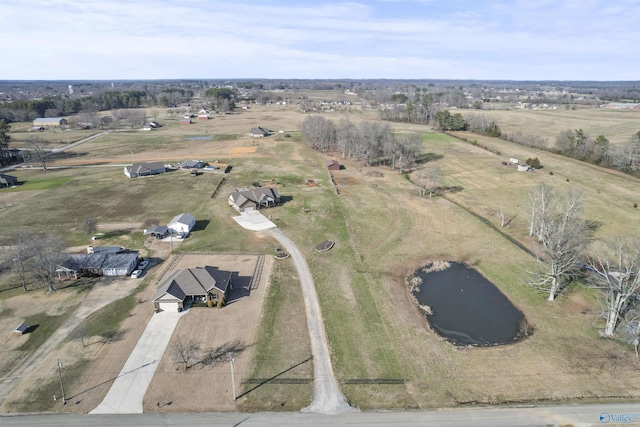 drone / aerial view with a rural view