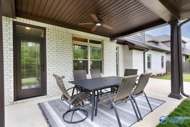 7528 Flint Crossing Cir, Owens Cross Roads, AL 35763 - view of patio with outdoor dining area and a ceiling fan