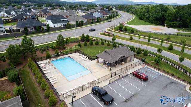 7528 Flint Crossing Cir, Owens Cross Roads, AL 35763 - drone / aerial view of a mountainous background and a pool