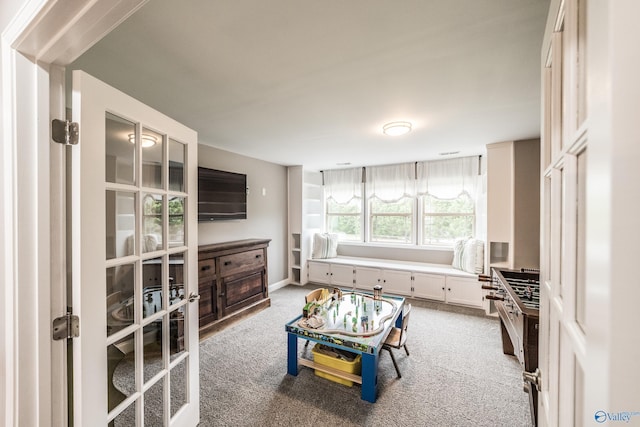 7326 Vidette Ln SE, Owens Cross Roads, AL 35763 - carpeted living area featuring baseboards and french doors