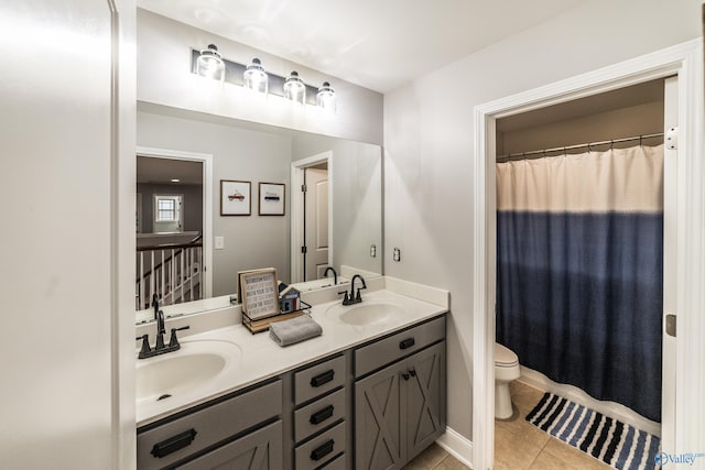 7326 Vidette Ln SE, Owens Cross Roads, AL 35763 - full bath featuring double vanity, tile patterned flooring, and curtained shower