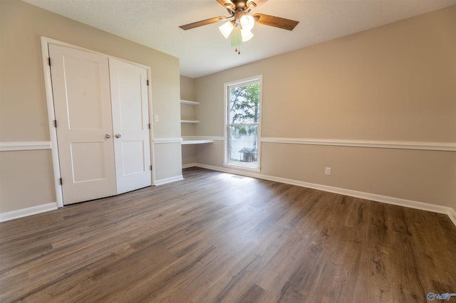 814 E Haven Dr, Glencoe, AL 35905 - unfurnished bedroom with wood finished floors and ceiling fan