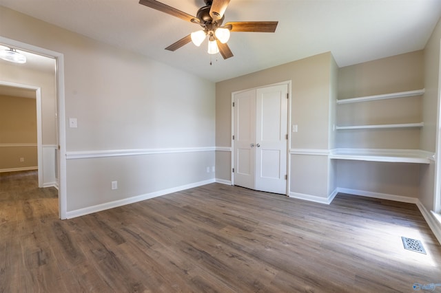 814 E Haven Dr, Glencoe, AL 35905 - spare room featuring wood finished floors and a ceiling fan
