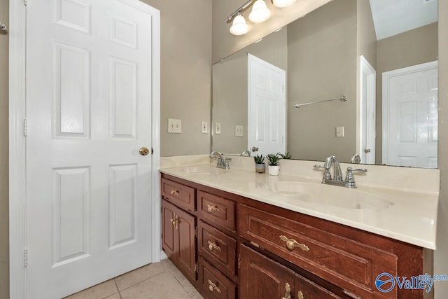 bathroom featuring vanity and tile patterned floors