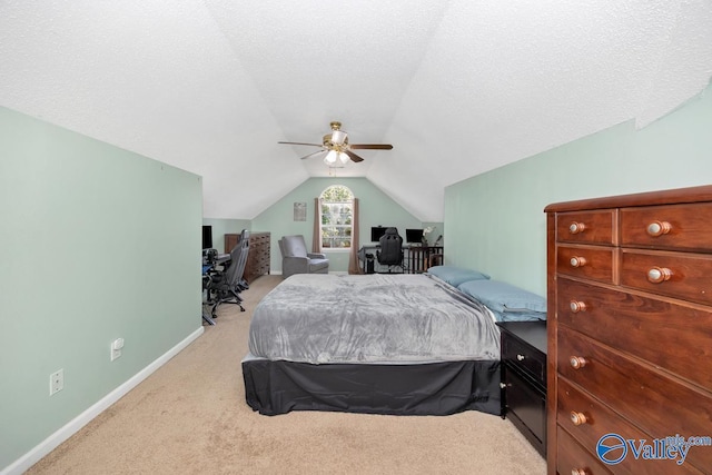 249 Knox Creek Trl NW, Madison, AL 35757 - bedroom with carpet floors, lofted ceiling, and a ceiling fan