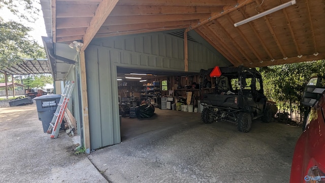 view of garage