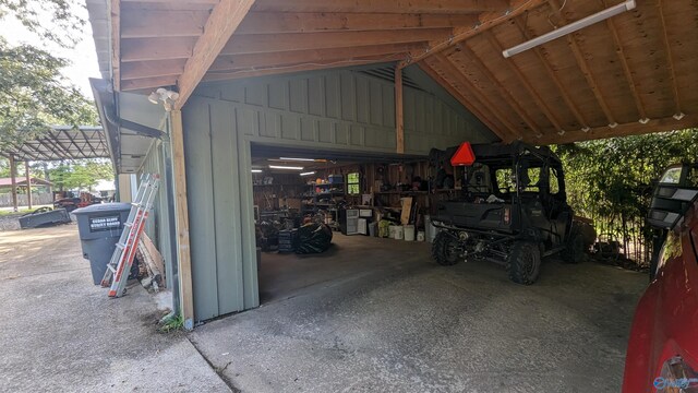 view of garage