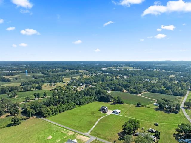 bird's eye view with a rural view