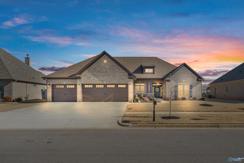 view of front of home with a garage