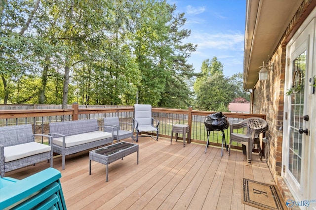 deck with outdoor lounge area