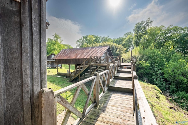 view of dock with stairs
