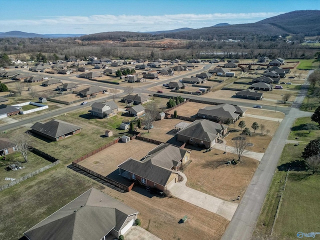 bird's eye view with a residential view and a mountain view