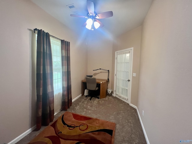 415 County Road 355, Leesburg, AL 35983 - office featuring carpet flooring, ceiling fan, and vaulted ceiling