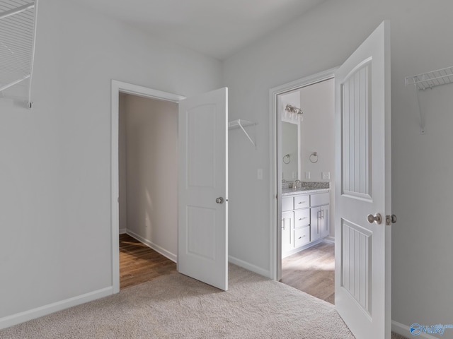 unfurnished bedroom featuring light hardwood / wood-style flooring