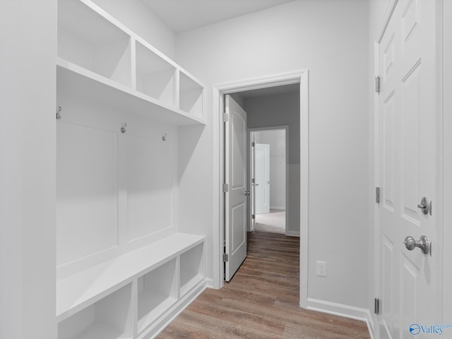 mudroom featuring hardwood / wood-style flooring