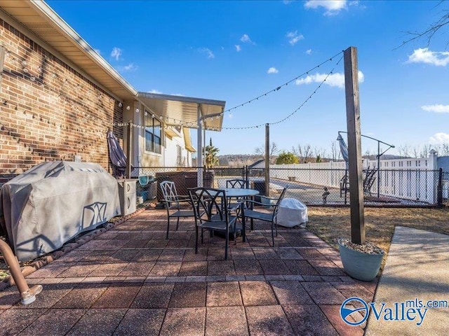 view of patio featuring grilling area