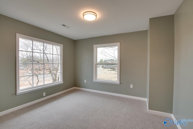 view of carpeted spare room