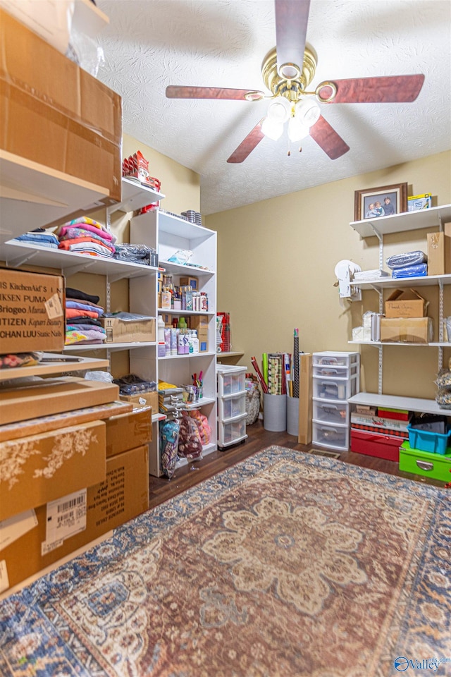 storage with ceiling fan