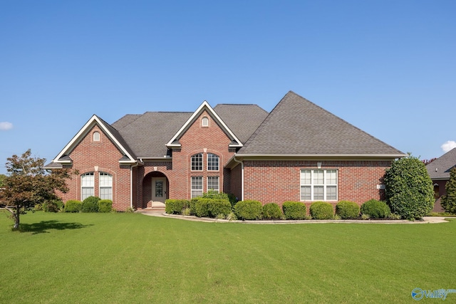 front facade with a front yard